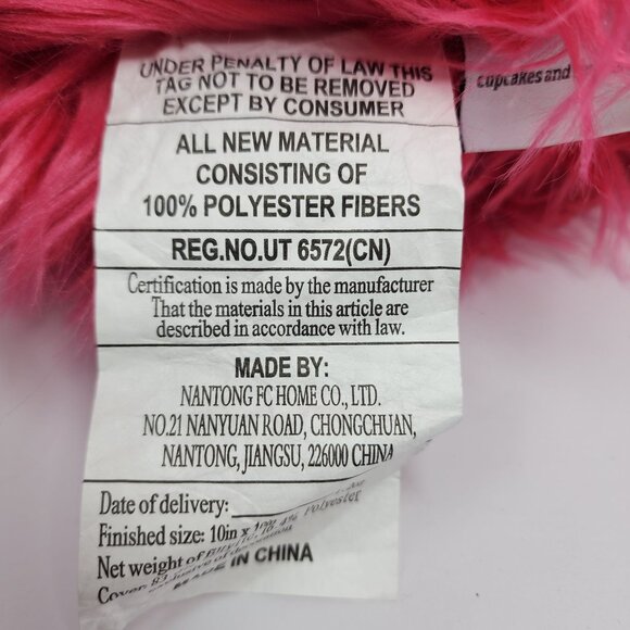 Cupcakes and Cashmere Pink Faux Fur Pumpkin Plush Fall Decor 15 Inch - Picture 4 of 7